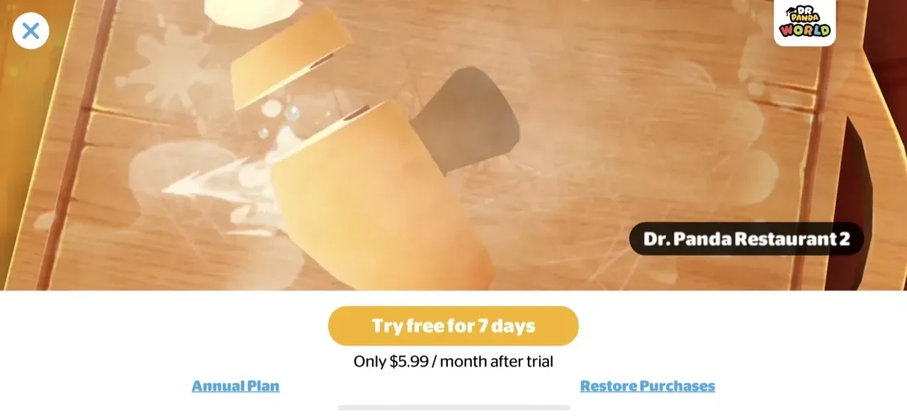 Dr. Panda Classics paywall screen
