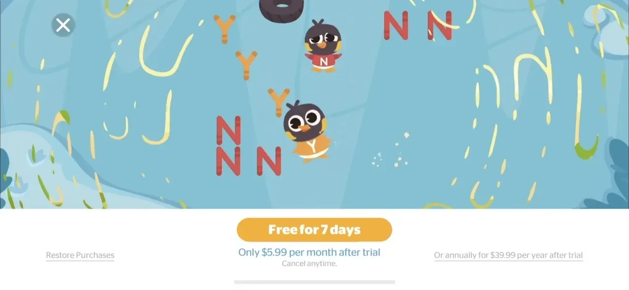 Dr. Panda paywall screen
