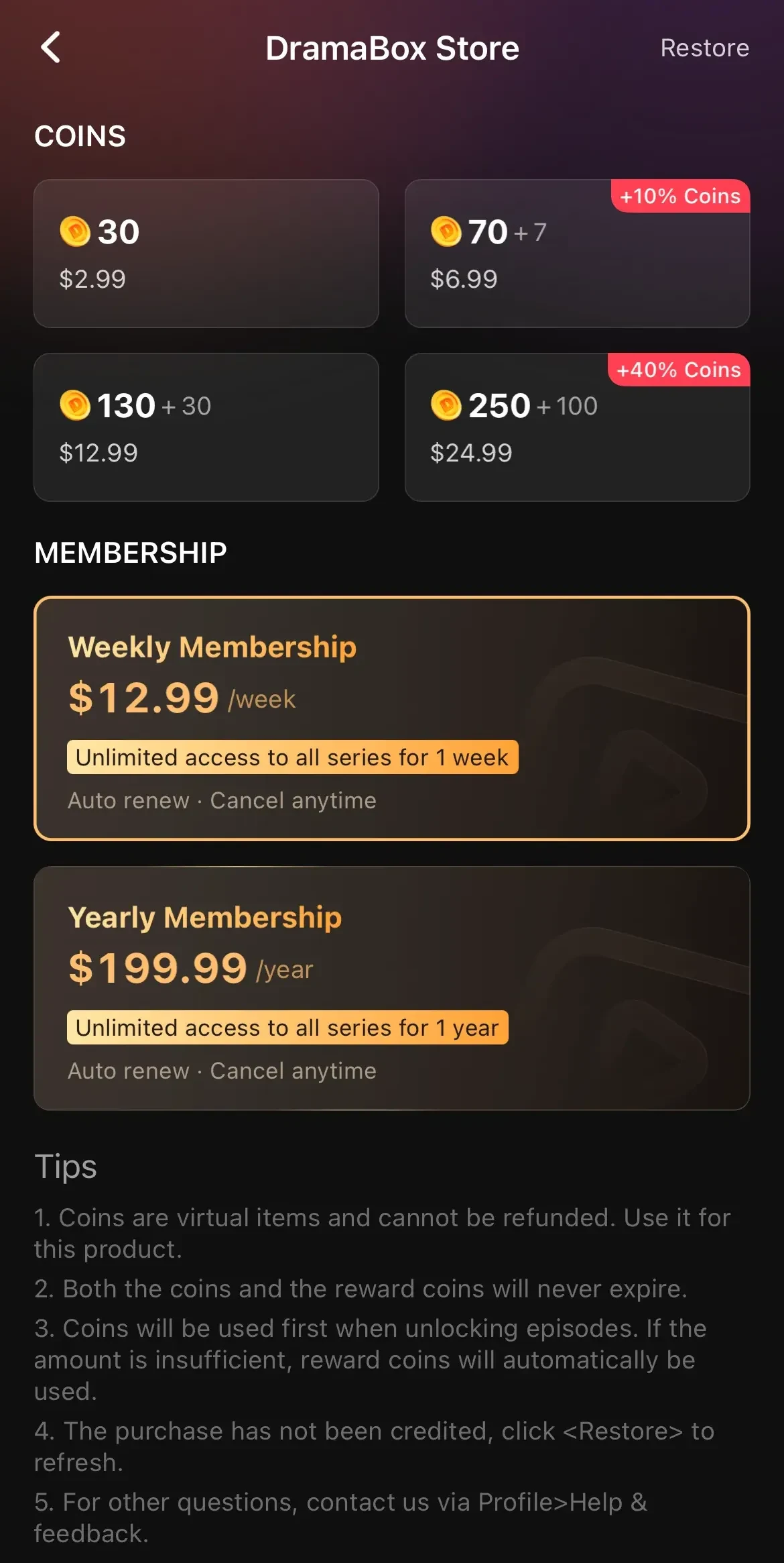 DramaBox paywall screen
