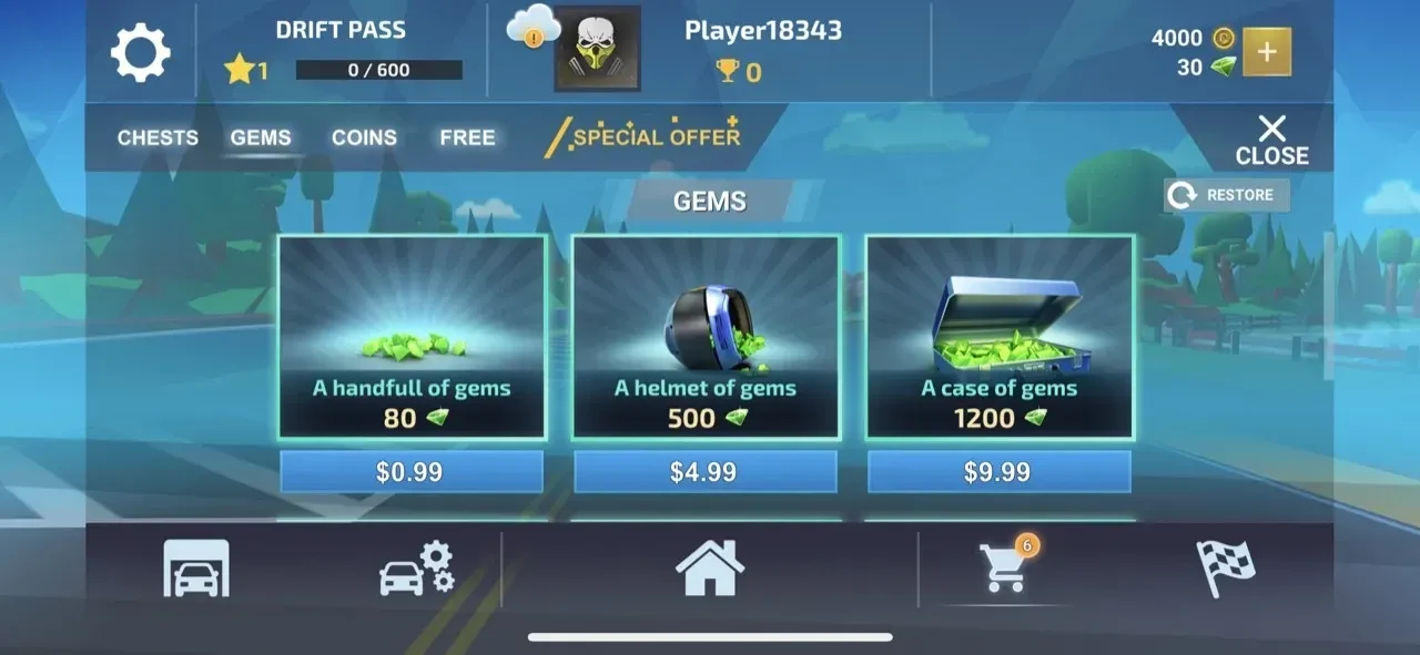 Drift Clash Online Racing paywall screen