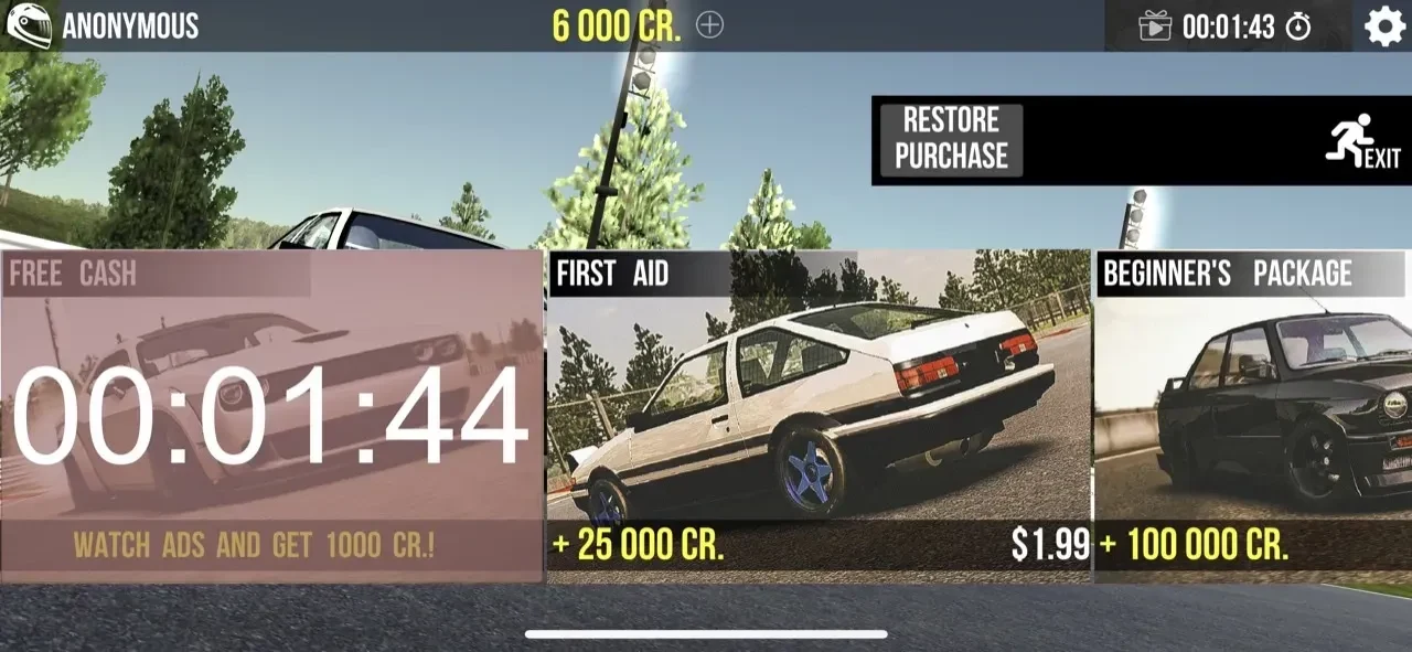 Drift legends paywall screen