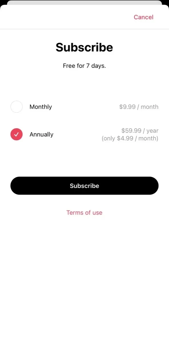 Drop paywall screen