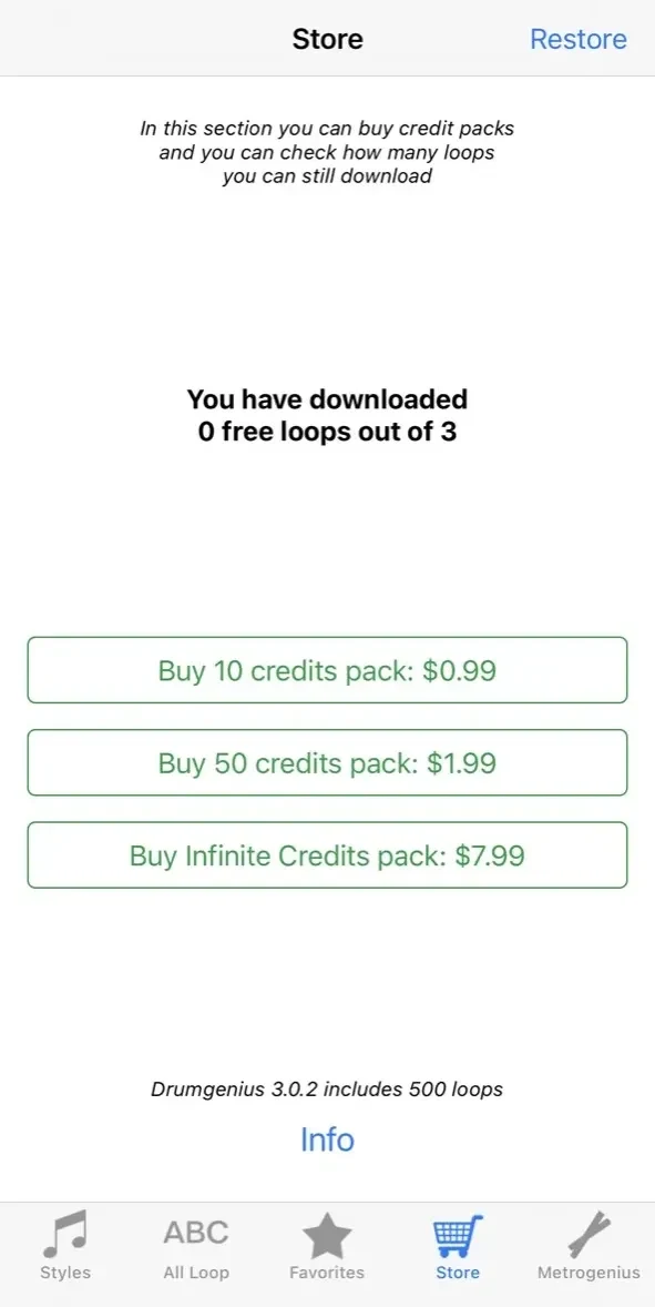 Drumgenius paywall screen