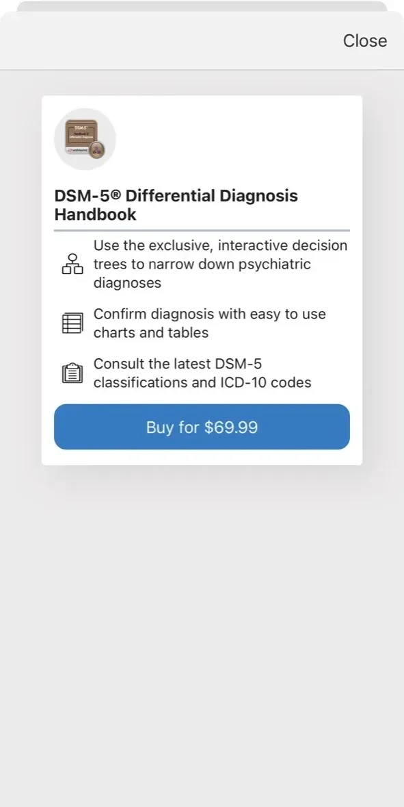 DSM-5-TR paywall screen