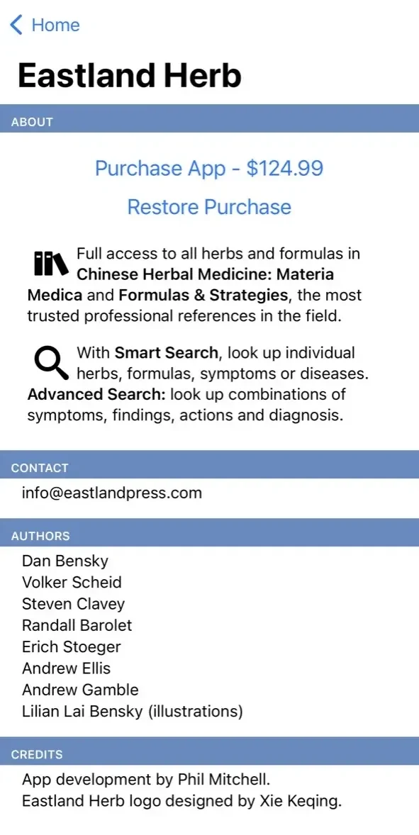 Eastland Herb–Chinese Medicine paywall screen