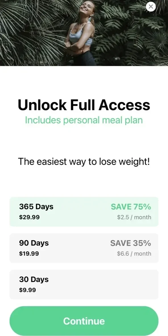 Easy Keto Diet Weight Loss paywall screen