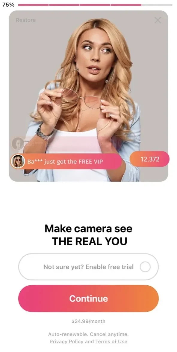 EasyGlam paywall screen
