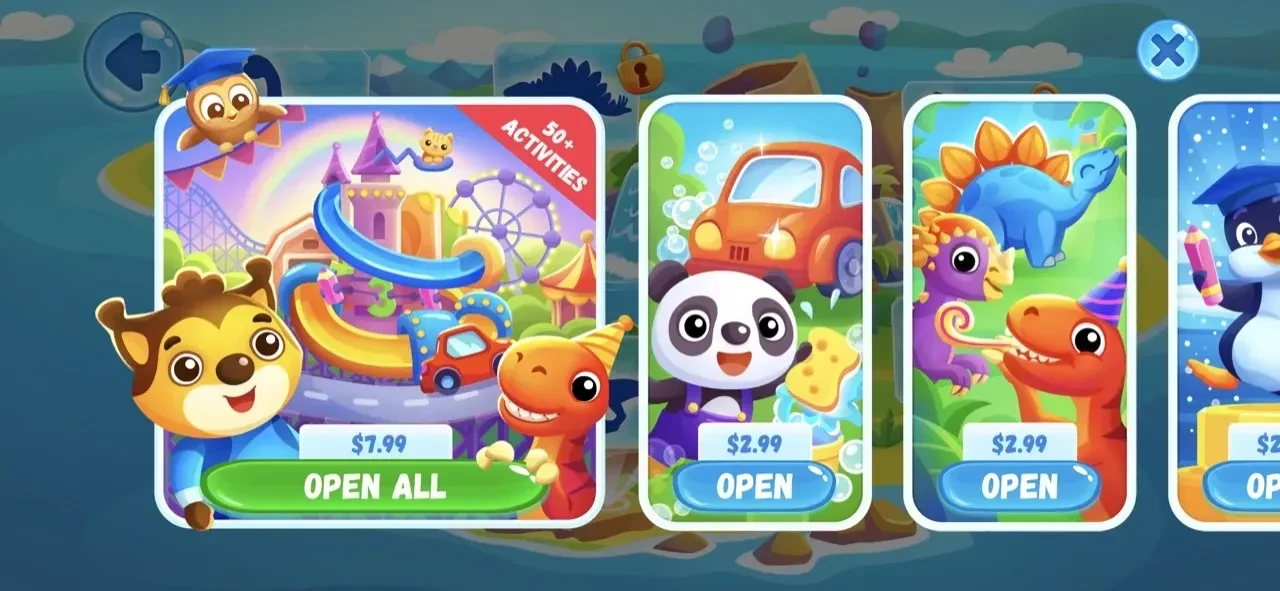 Educational Games paywall screen