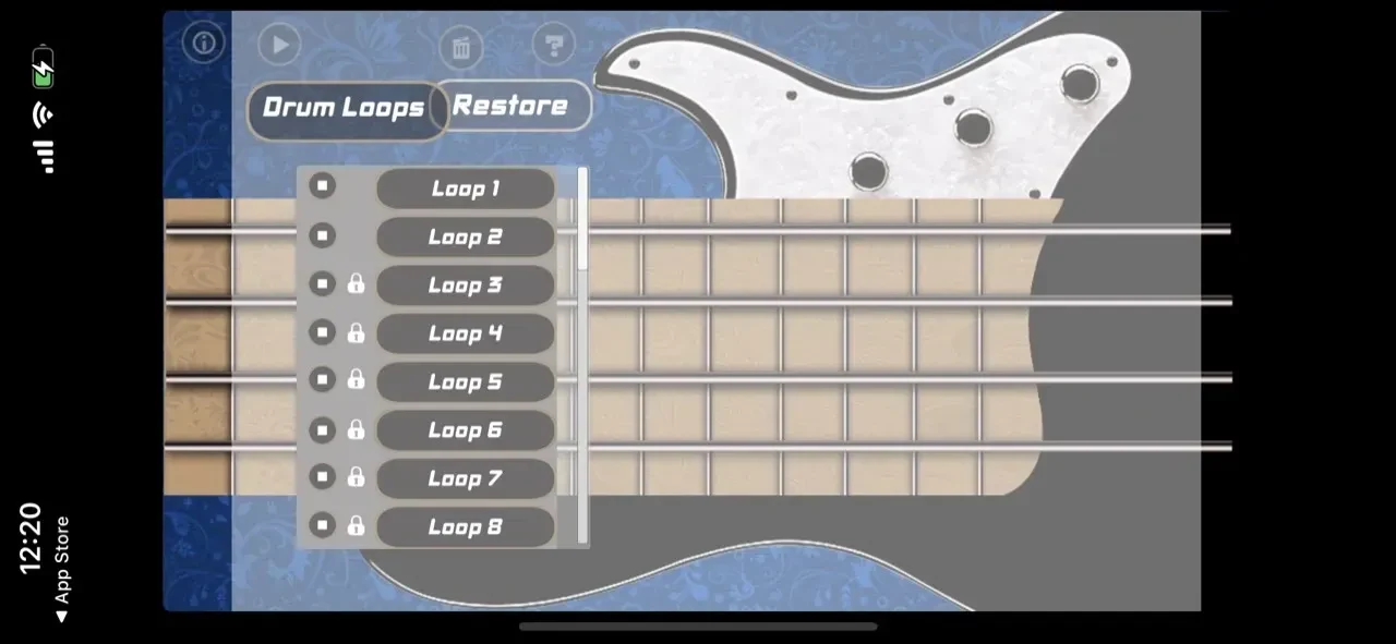 Electric Bass Guitar paywall screen