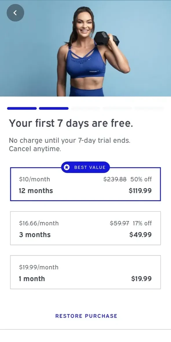 Emily Skye FIT paywall screen