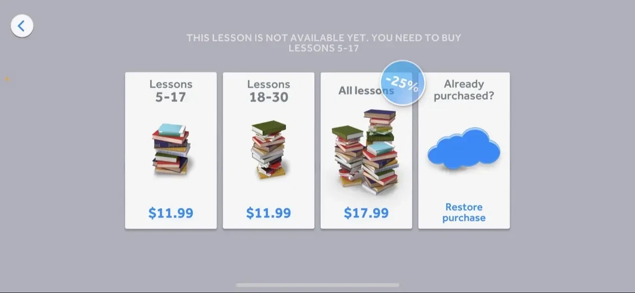 English paywall screen