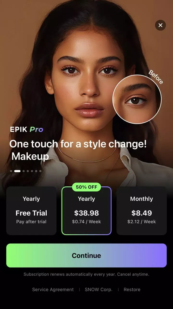 EPIK paywall screen