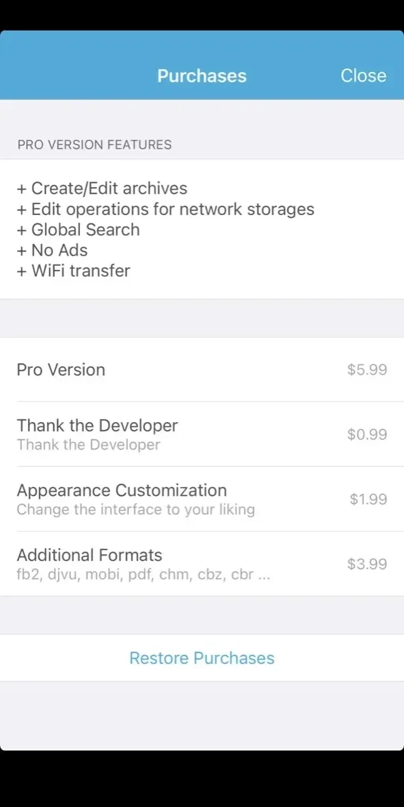 EPUB Reader paywall screen
