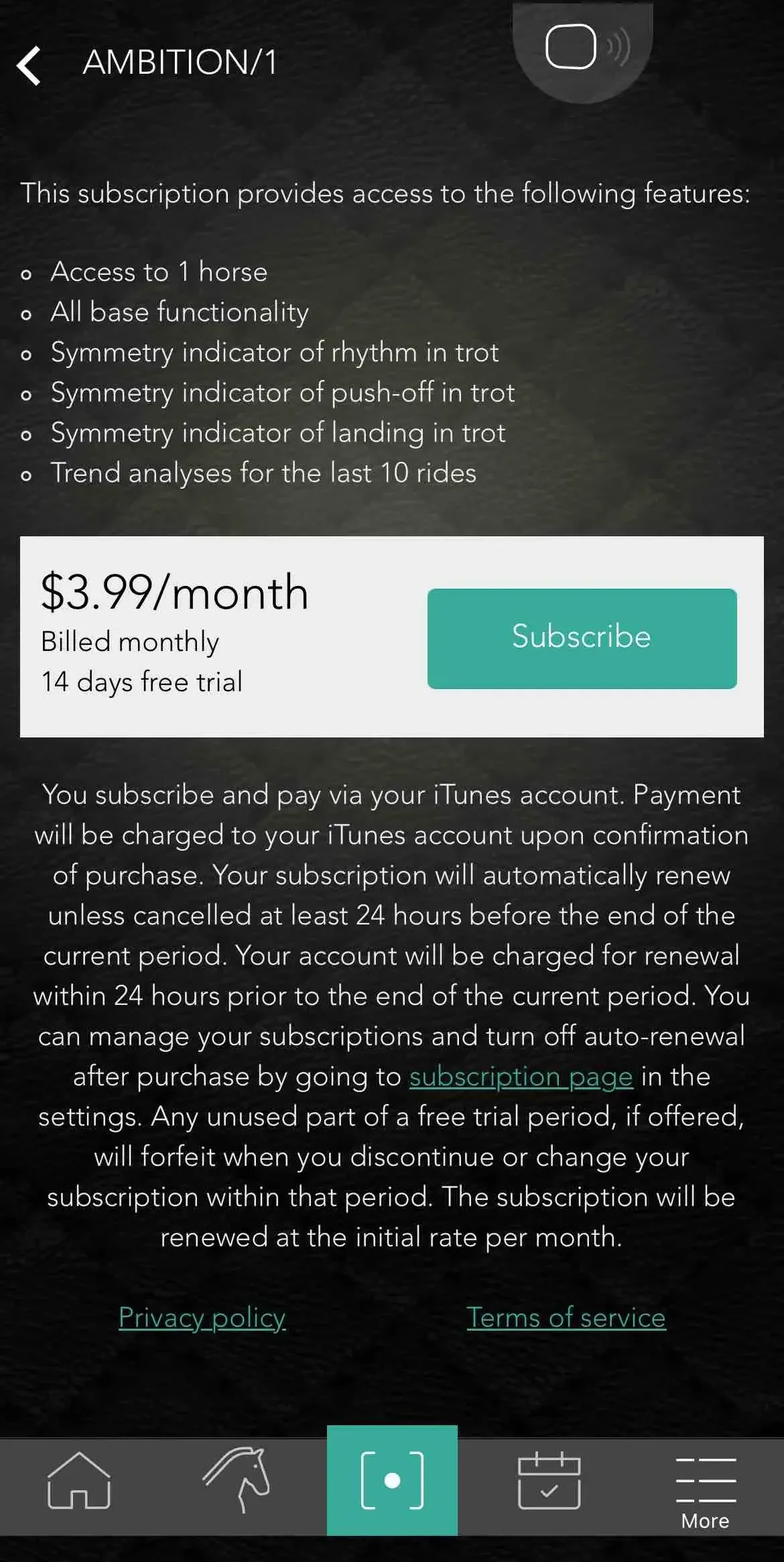 Equestic SaddleClip paywall screen