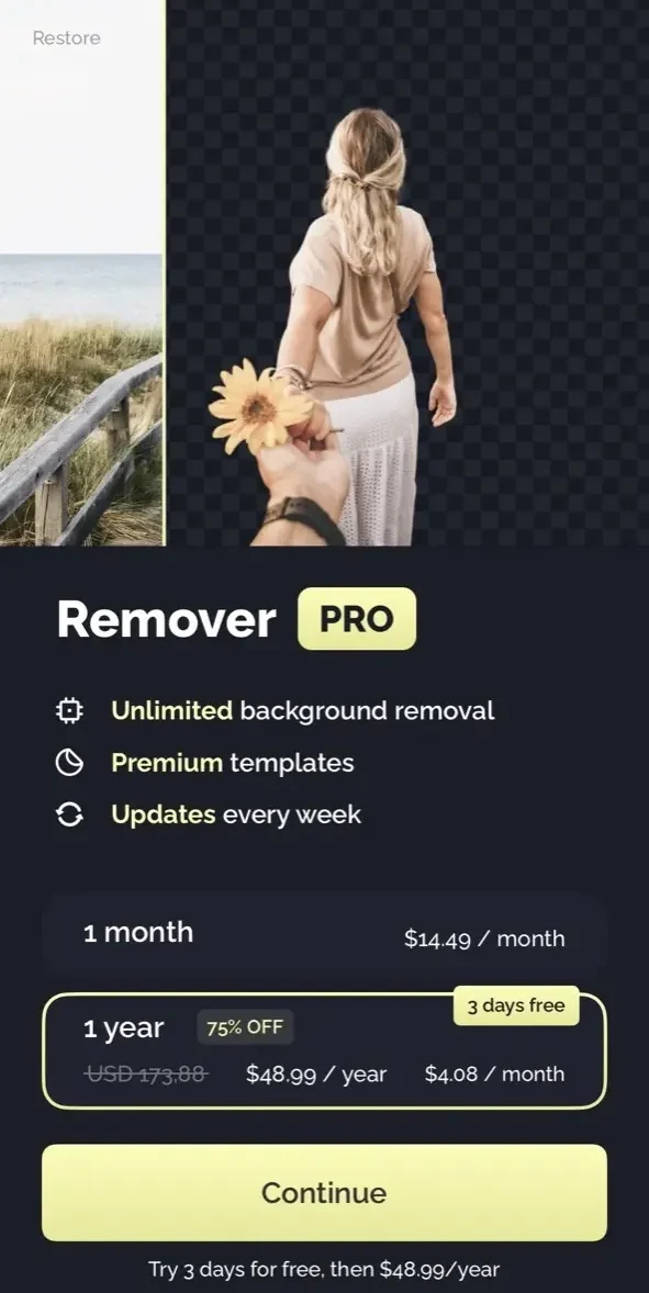 Eraser paywall screen