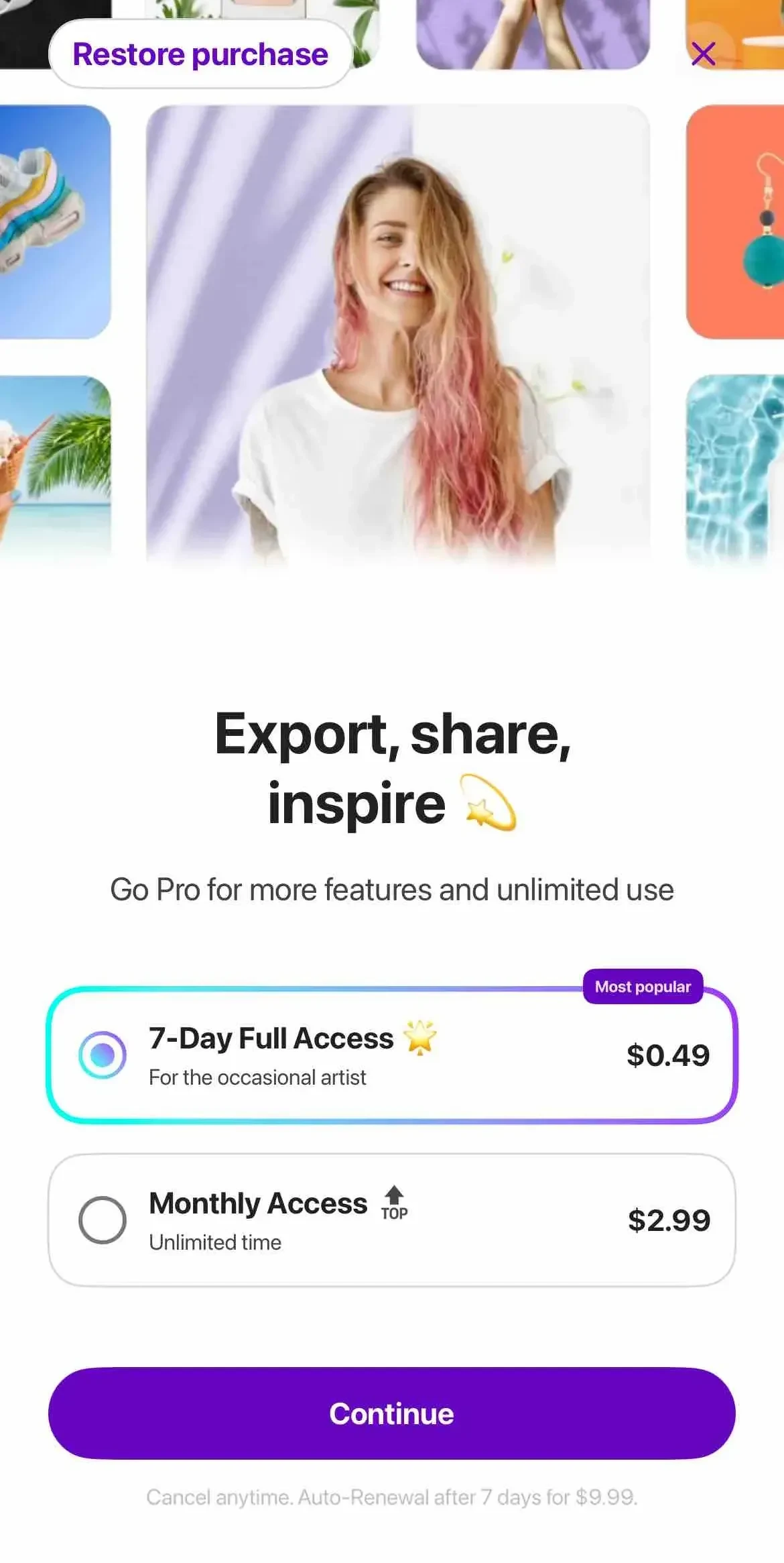 Background Eraser paywall screen