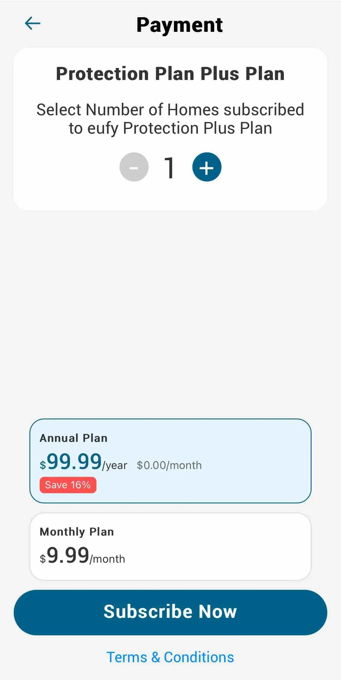 eufy Security paywall screen