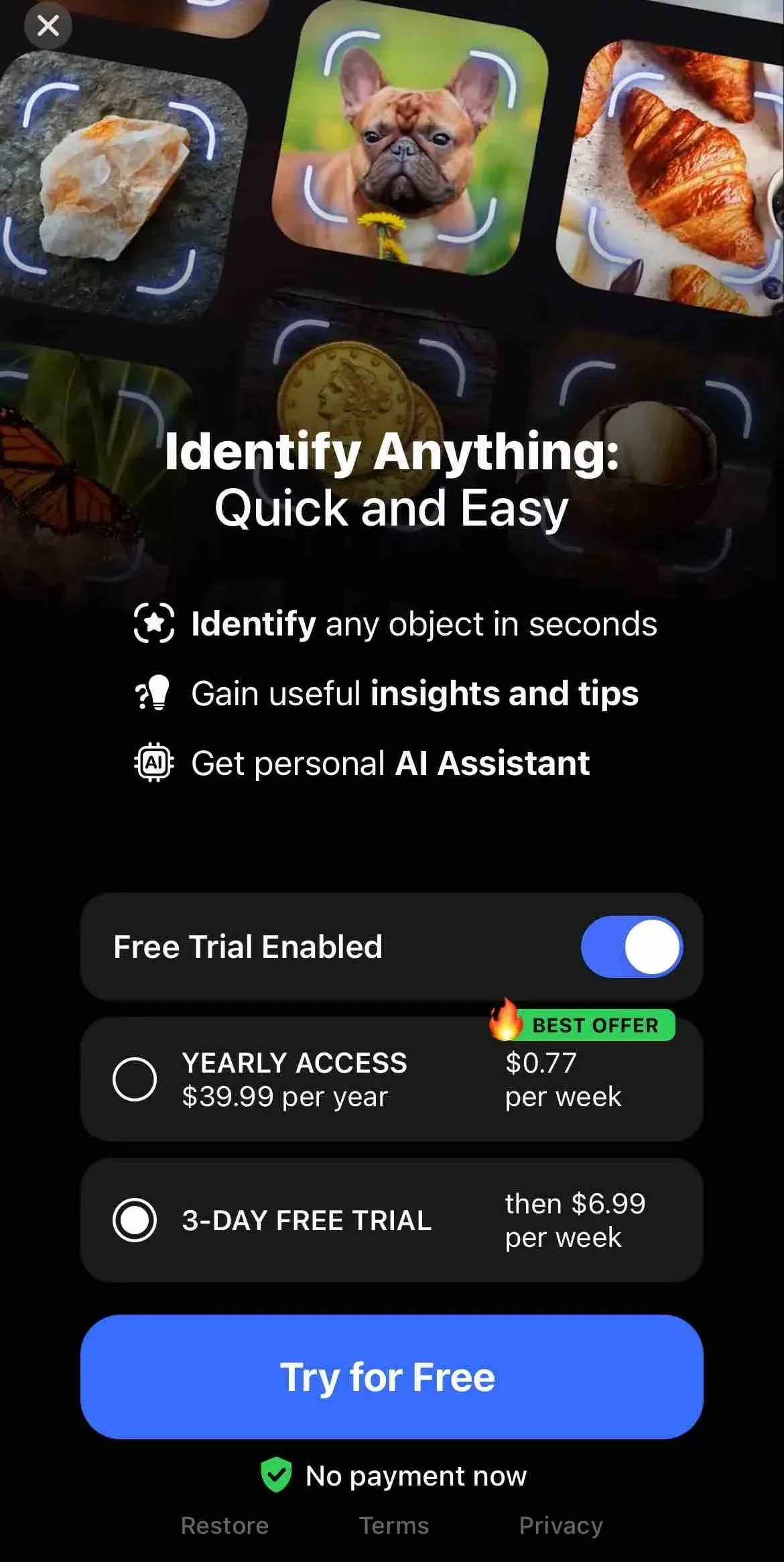 EveryScan paywall screen
