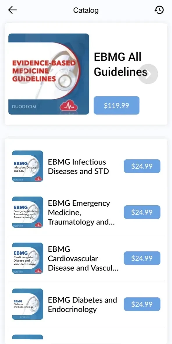 Evidence Based Medicine Guide paywall screen