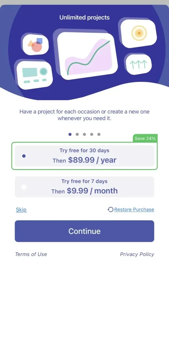 Explain Everything Whiteboard paywall screen