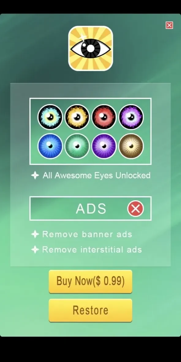 Eye Booth paywall screen