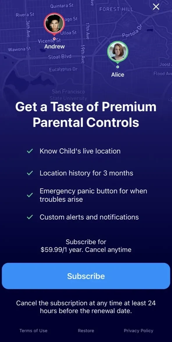 Eyezy paywall screen