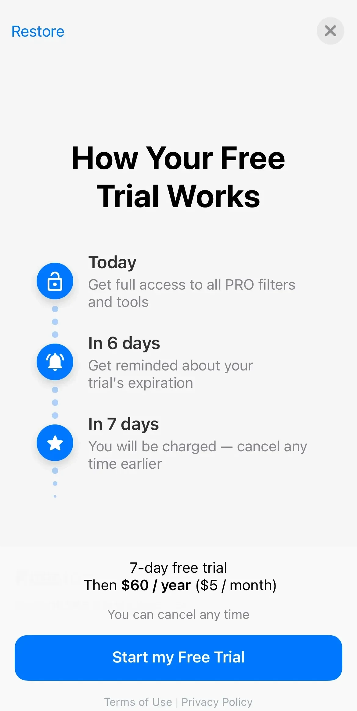 FaceApp paywall screen