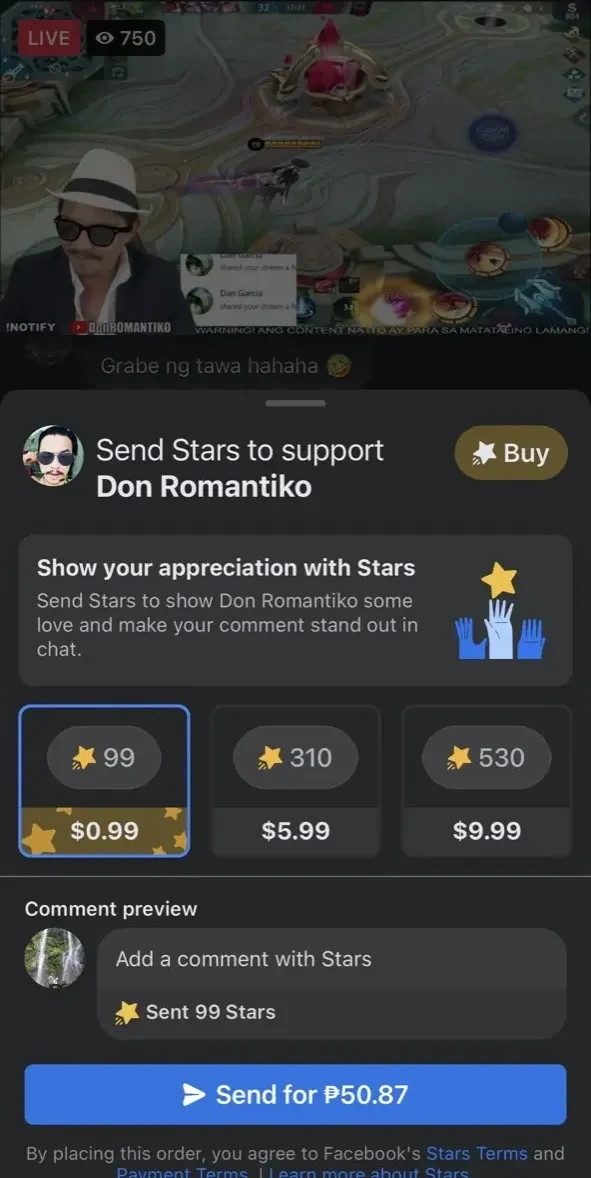 Facebook paywall screen