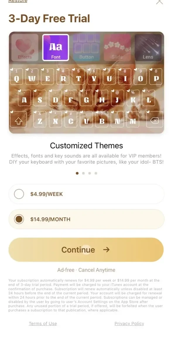 Facemoji AI Emoji Keyboard paywall screen