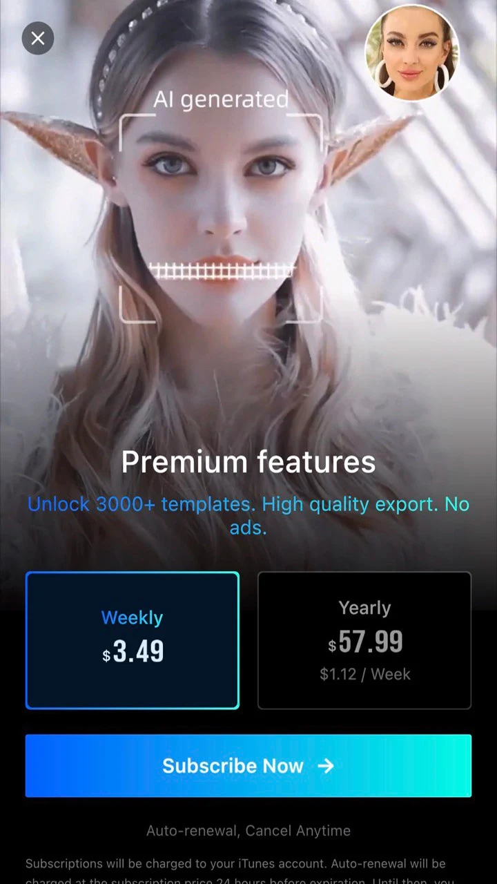 FacePlay paywall screen