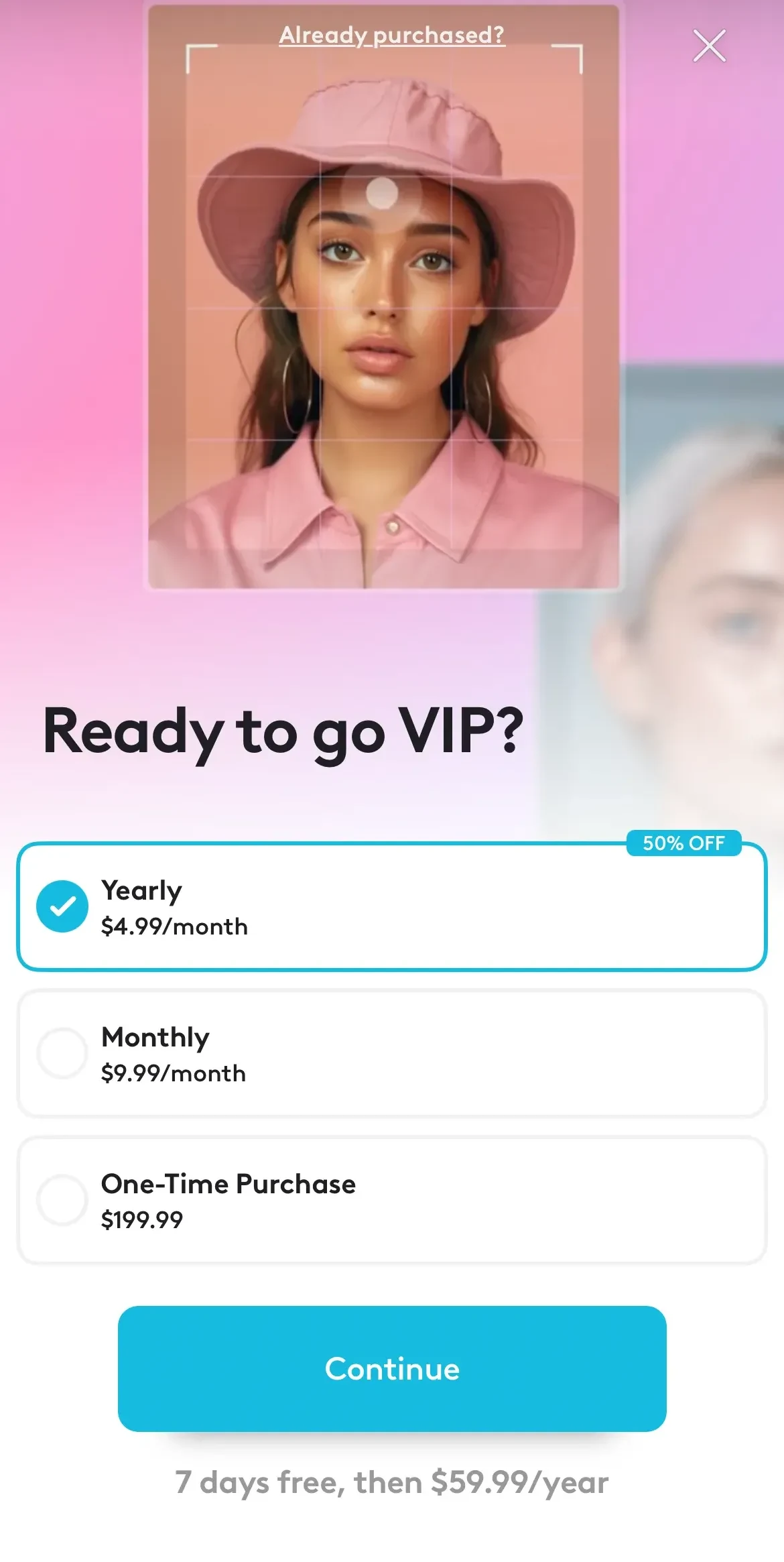 Facetune AI  Editor paywall screen