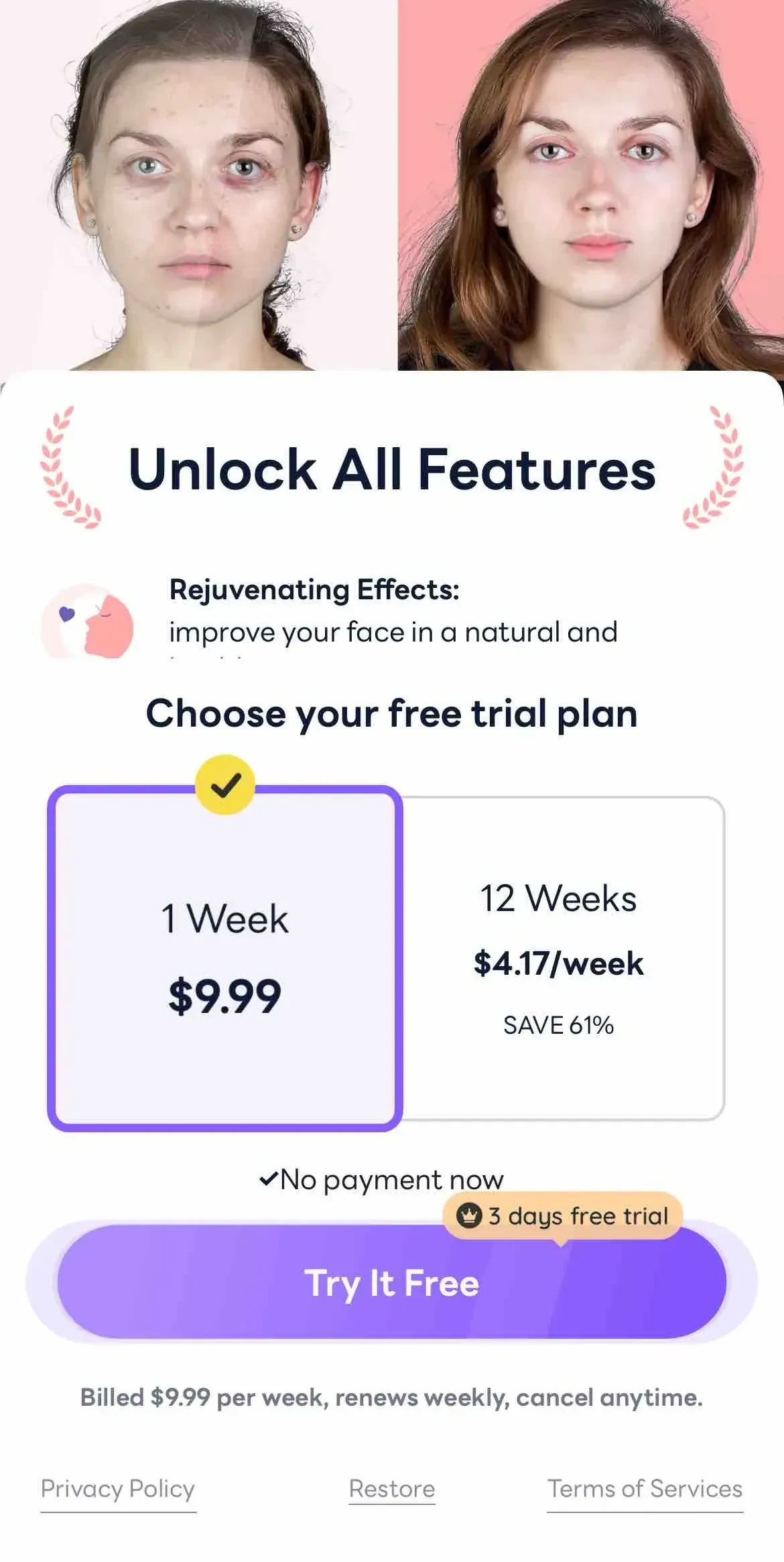 FaceYogi® paywall screen