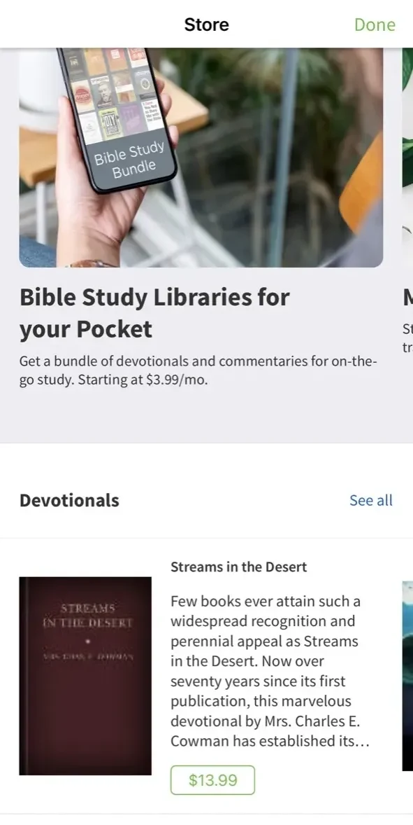 Faithlife Study Bible paywall screen