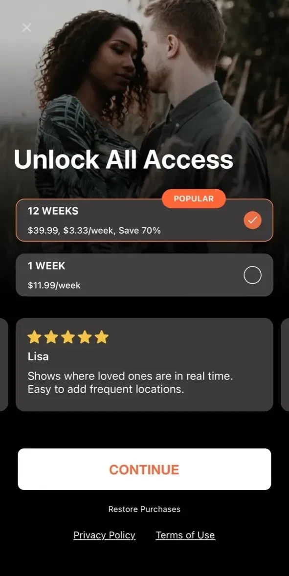 Familo paywall screen