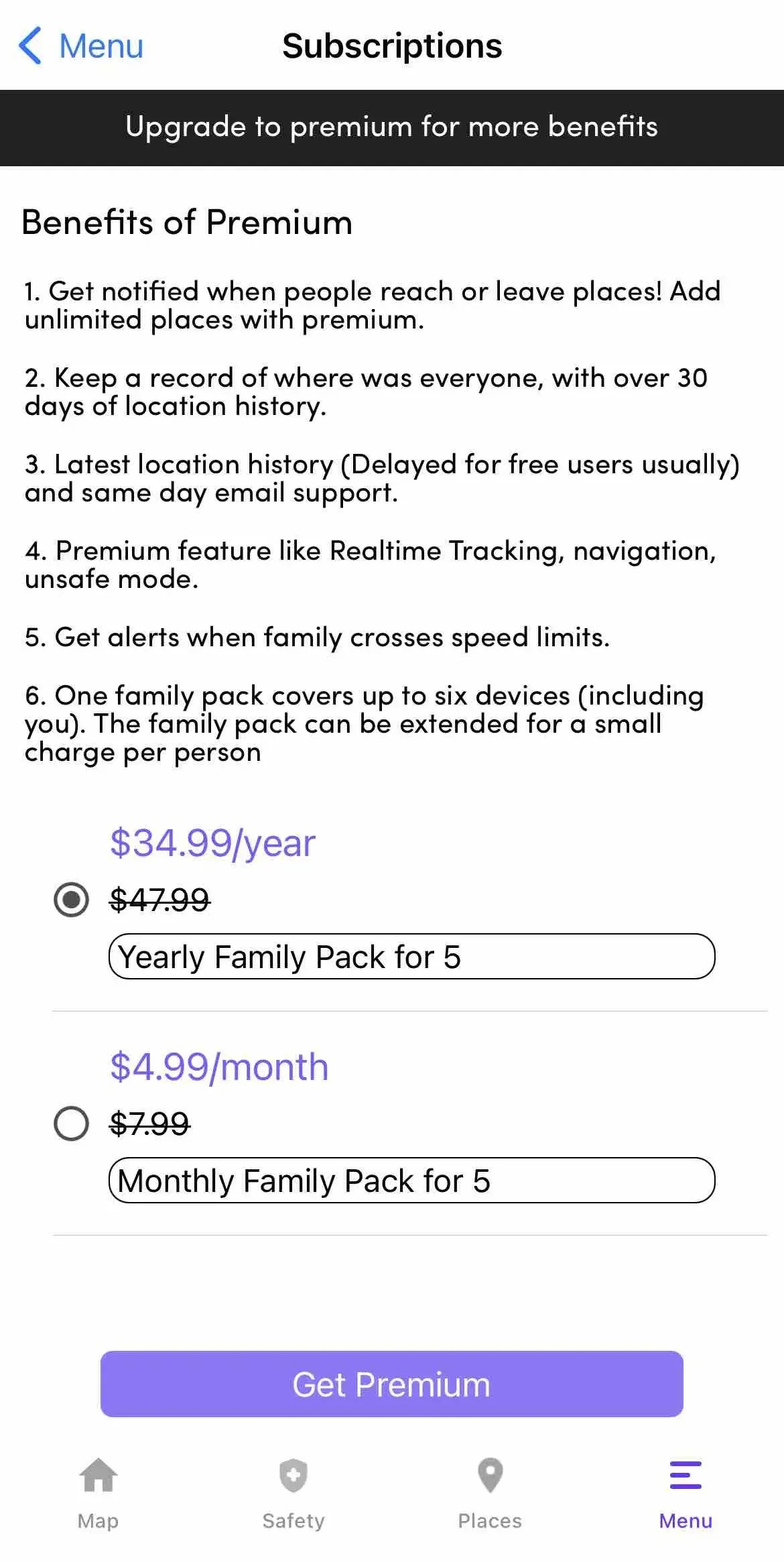 Family360 paywall screen