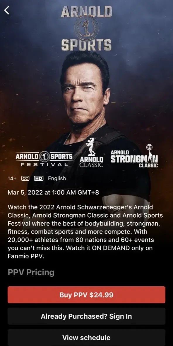 Fanmio paywall screen