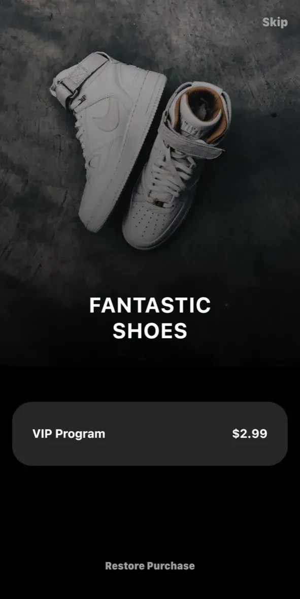 FANTASTIC SHOES paywall screen