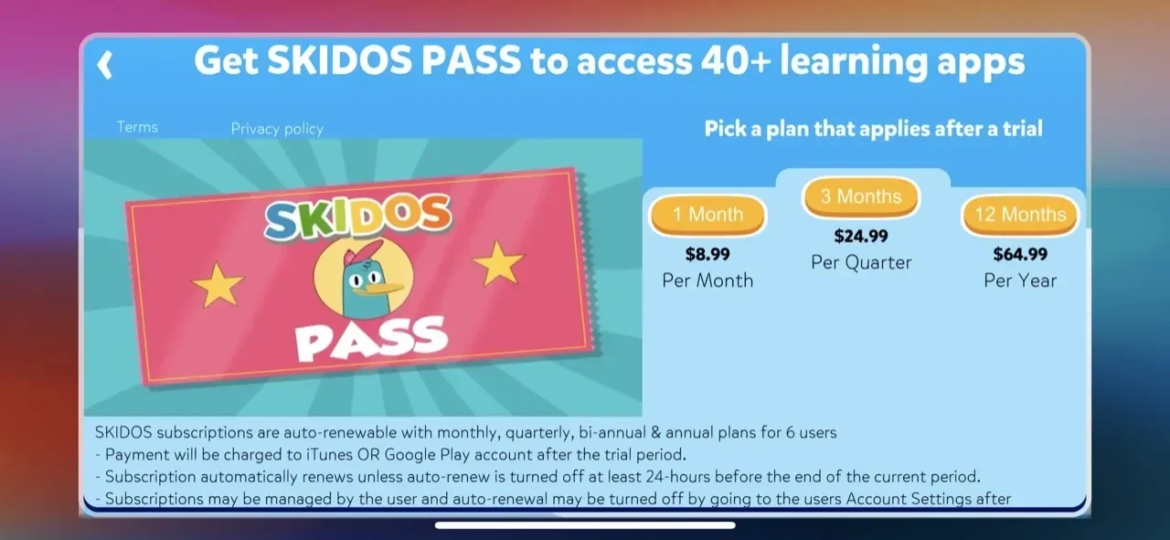 Fantasy World paywall screen
