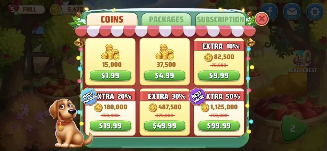 Farm Adventure Solitaire Games paywall screen