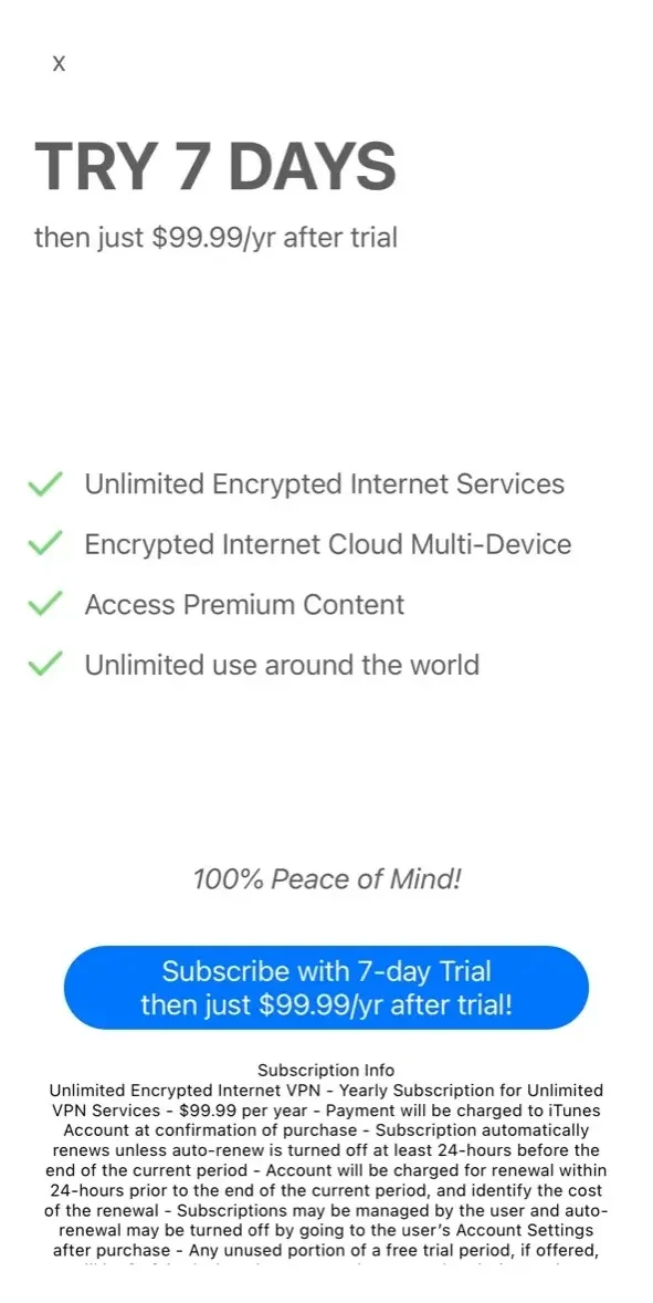 Fast Lock VPN Apps Manager paywall screen