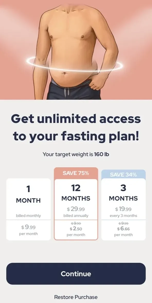 FastEasy paywall screen