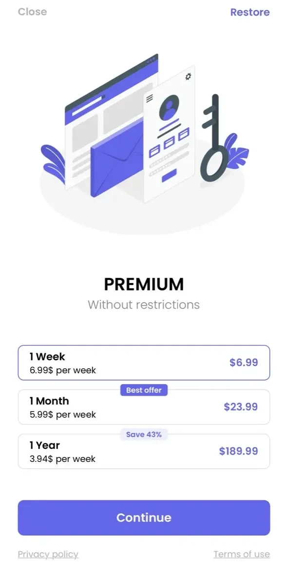 Fax App paywall screen