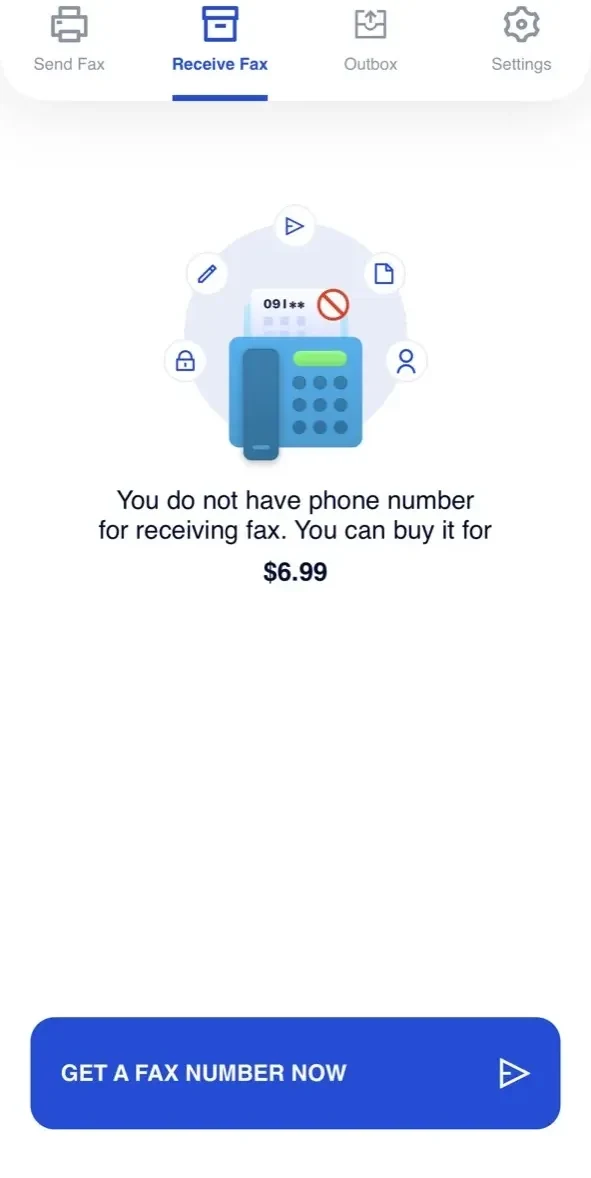 Send Fax App paywall screen