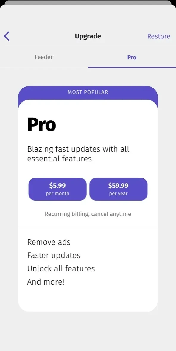 feeder.co paywall screen