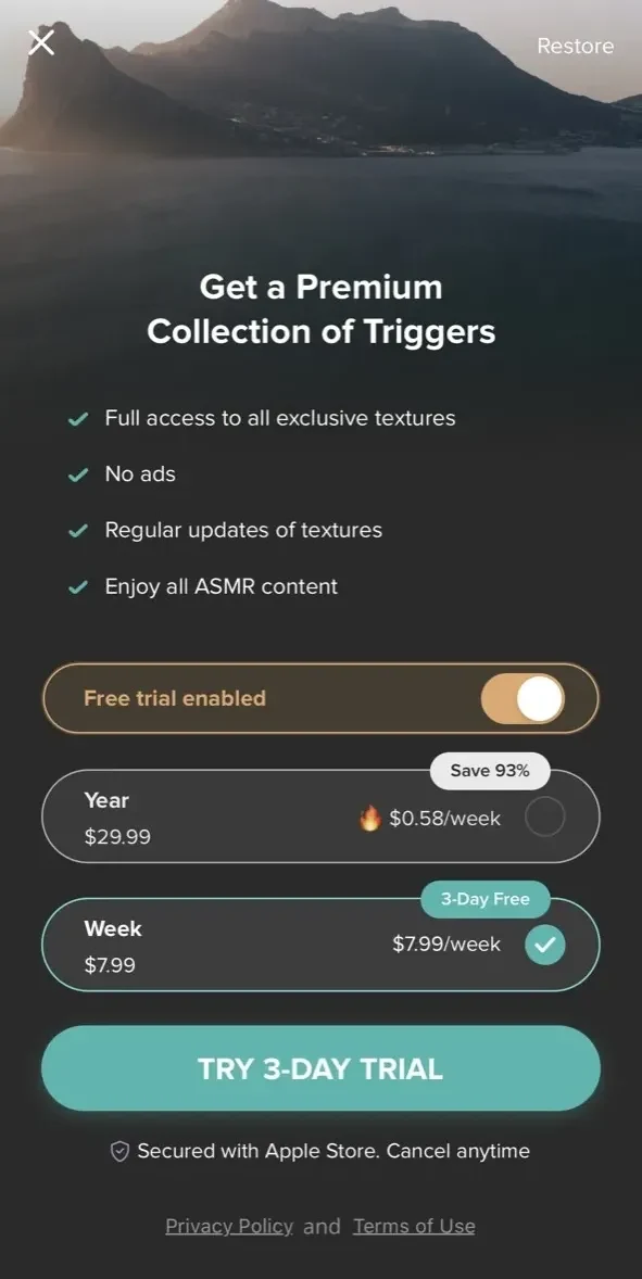 Feelsy paywall screen