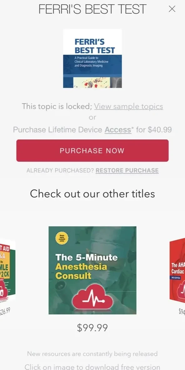 Ferri's Best Test paywall screen
