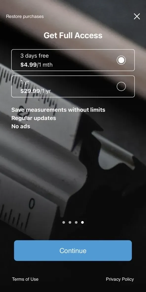 Field MapS paywall screen