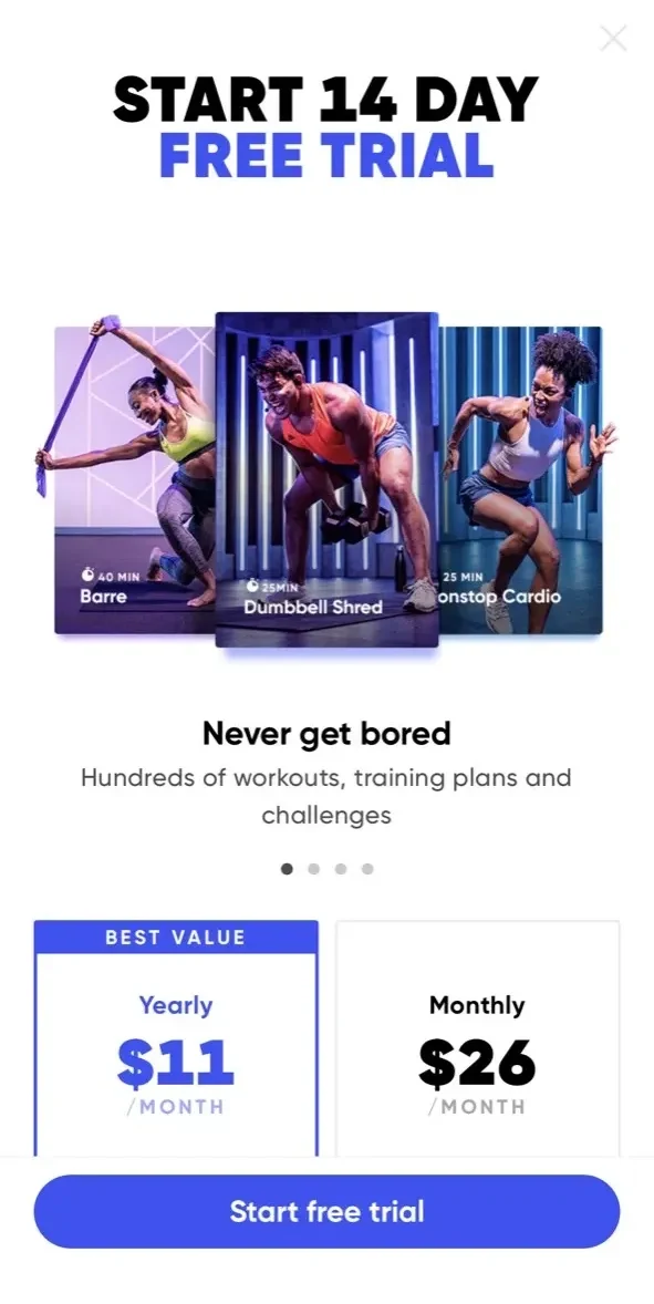 Fiit paywall screen
