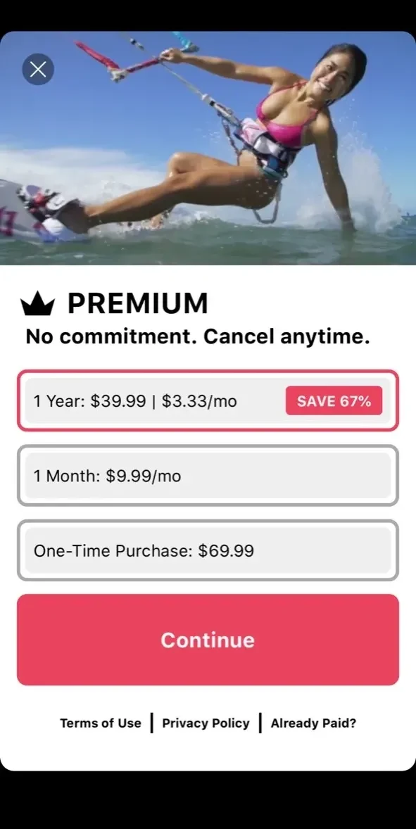 Filmmaker Pro paywall screen