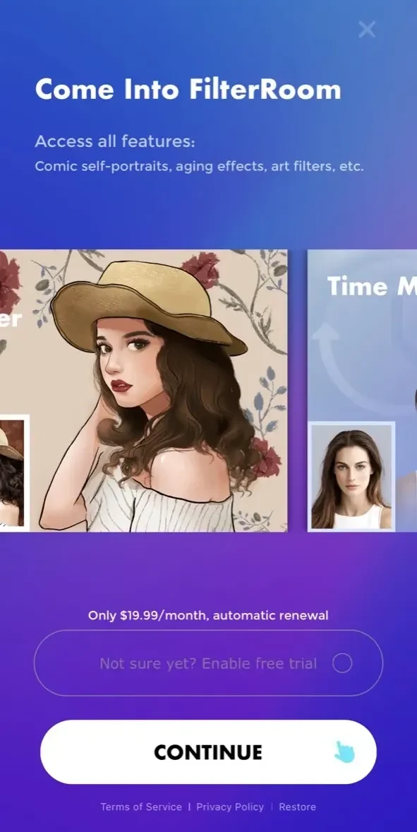 FilterRoom paywall screen